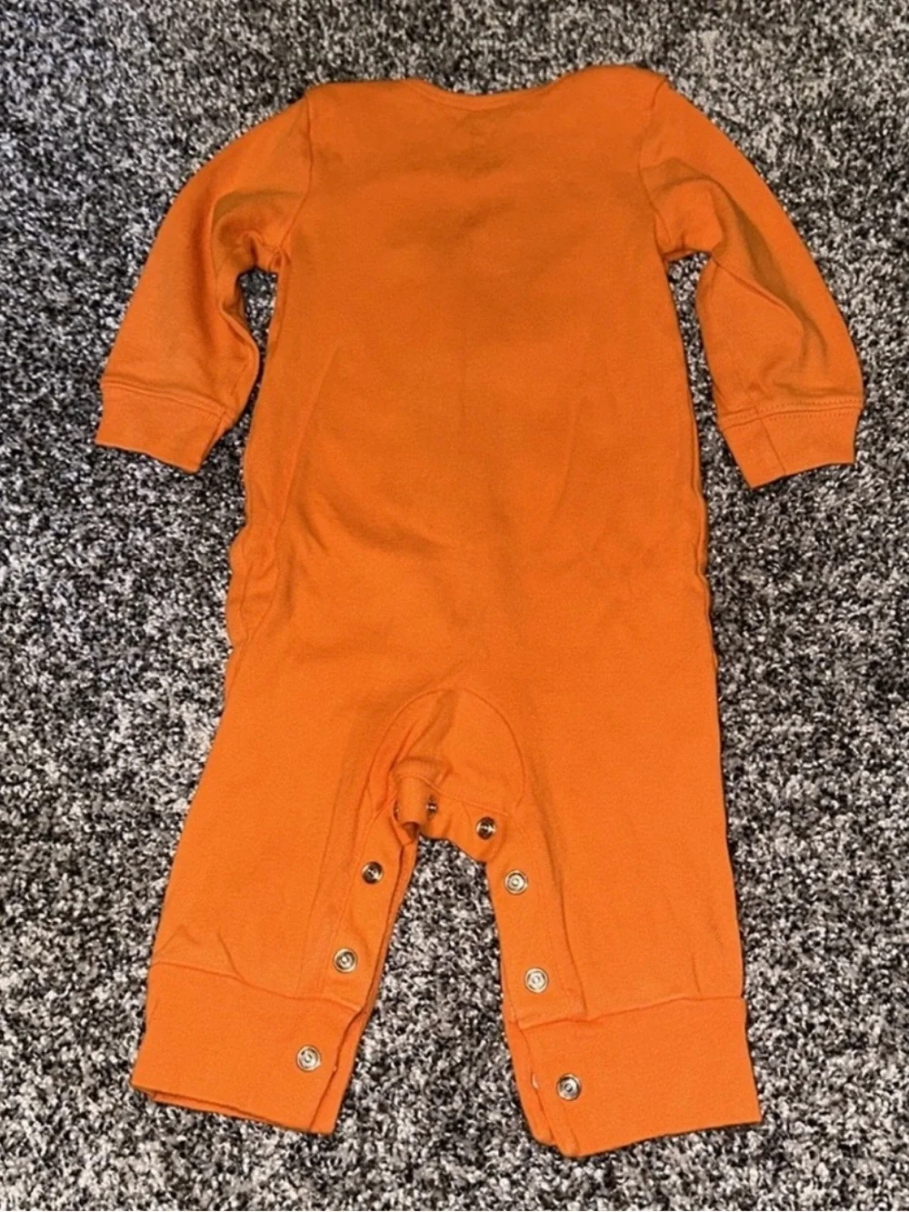 Carter's Orange Pumpkin Face Open Footed One-Piece